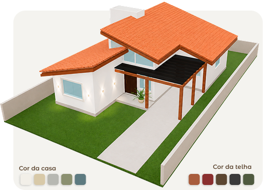 Simulador de cores para casa e telhado